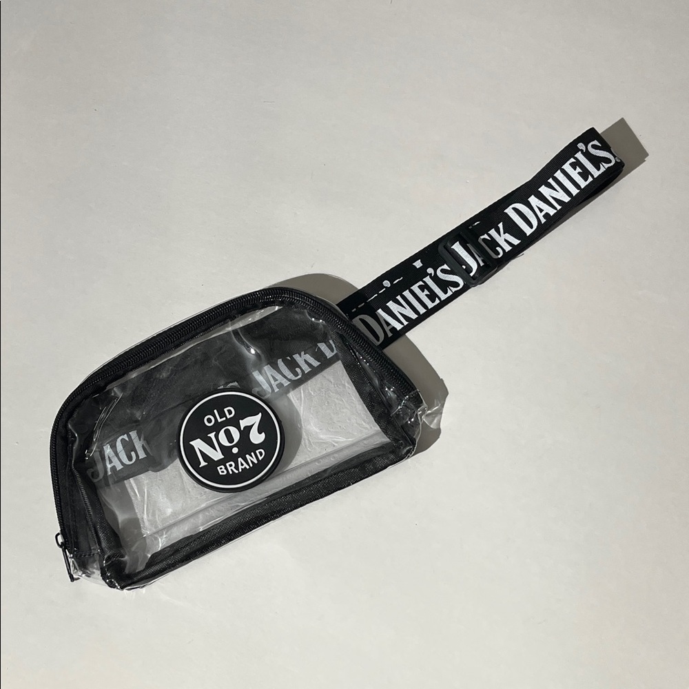 Jack Daniel's Clear Belt Bag Fanny Pack Festival Black White Travel Concert